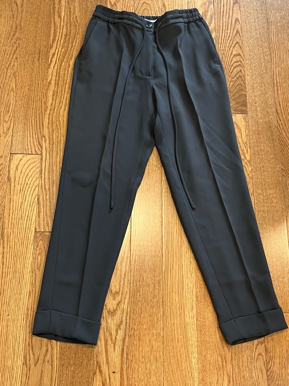 Women’s Dark Grey Drawstring Tailored Pants